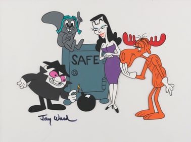A Signed Rocky and Bullwinkle #6 Scene Cel.