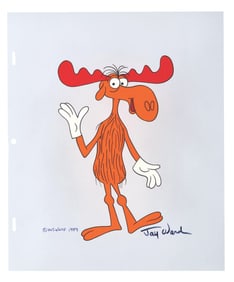 A Jay Ward Signed #39 Bullwinkle Scene Cel.