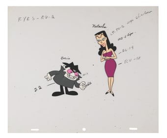 A Boris and Natasha Scene Cel Color Key.