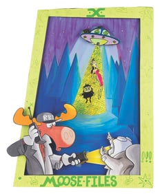 A Rocky and Bullwinkle "The X-Files" Parody Standee.