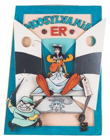 A Rocky and Bullwinkle "ER" Parody Standee.