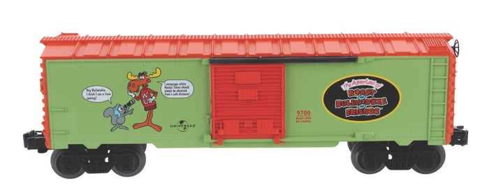 A Lionel Rocky and Bullwinkle Train Car.