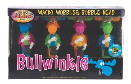 A Set of Bullwinkle Wacky Wobbler Bobble-Heads.