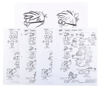 A Collection of Mr. Peabody and Sherman Photostat Model Sheets.