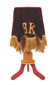 A Hand-Crafted Magic Table with Velvet Covering.