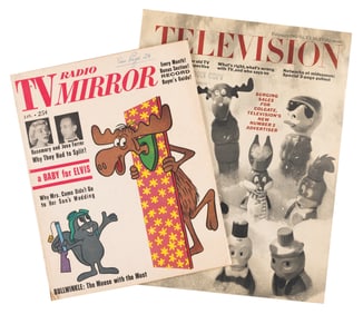 A Pair of TV Magazines with Rocky and Bullwinkle Features.