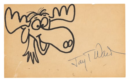 A Signed Jay Ward Bullwinkle Drawing.