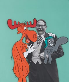 A Jay Ward with Rocky and Bullwinkle Portrait Cel.