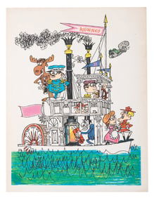 A Jay Ward and Bill Scott “The Bullwinkle Show" Silkscreen Print.