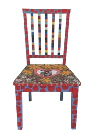 A Rocky and Bullwinkle Mosaic Chair by Juliana Martinez.