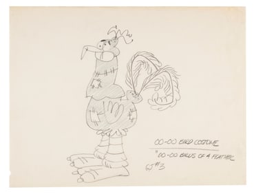 A “George of the Jungle" Oo-oo Bird Costume Concept Drawing.
