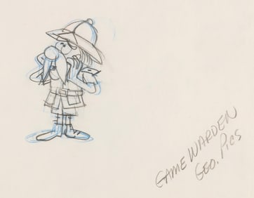 A Game Warden “George of the Jungle" Model Drawing.