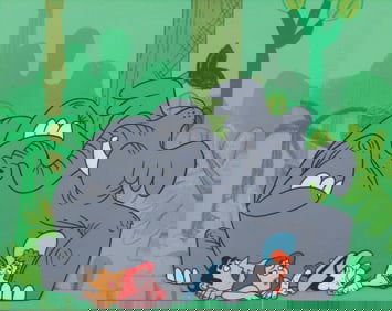 A "George of the Jungle" Pilot Production Cel and Background.