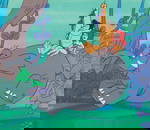 A Production Cel and Background from “George of the Jungle.