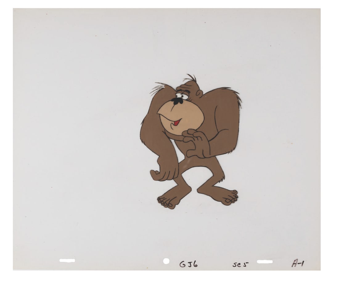 A "George of the Jungle" Ape Production Cel.: (Ward, 1967) An original hand-painted production cel of Ape from the “George of the Jungle” episode “Monkey Business.” With an image size of 4.5” x 5.75” on a 10.5” x