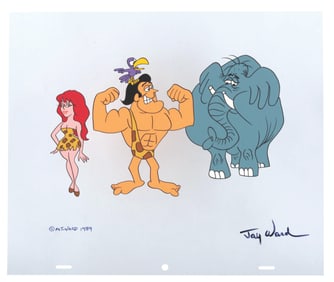 A George of the Jungle #45 Scene Cel Signed by Jay Ward.