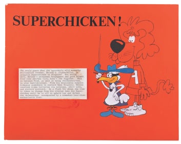 An Original “Super Chicken" Presentation Board.