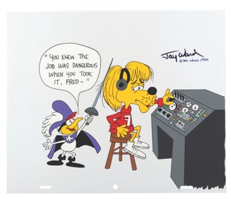 A Super Chicken and Fred #47 Scene Cel Signed by Jay Ward.
