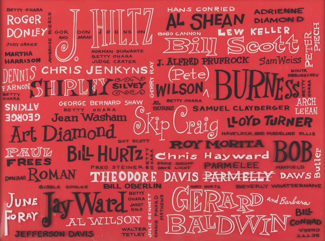 A Jay Ward Productions Crew Members Credit Cel. (1 of 2)