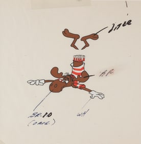 A Bullwinkle Cheerios Commercial Color Key Cel.