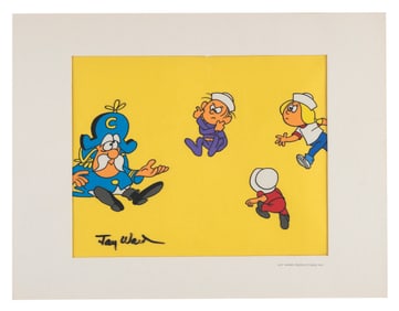 An Original Jay Ward Signed Cap’n Crunch Production Cel.