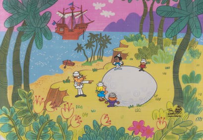 A Cap’n Crunch S.S. Guppy Crew Production Cel and Drawing.