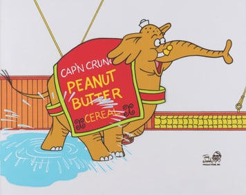 A Smedley Cap’n Crunch Commercial Production Cel and Drawings.