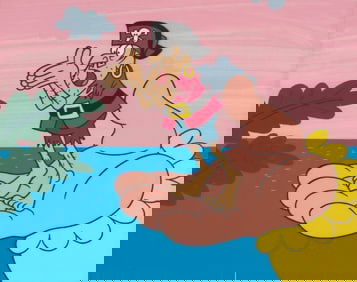 A Jean LaFoote Cap’n Crunch Commercial Production Cel and Background.
