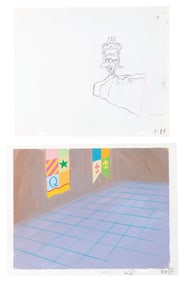 A King Vitamin Commercial Production Drawing and Background.