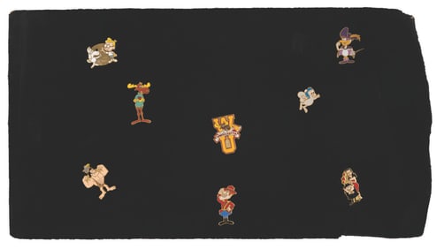 A Collection of Jay Ward Character Pins.