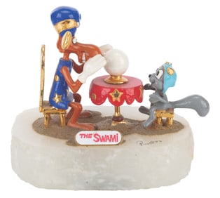 A Rocky and Bullwinkle “Swami" Sculpture.