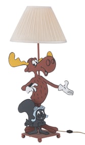 A Hand-Made Rocky and Bullwinkle Lamp.