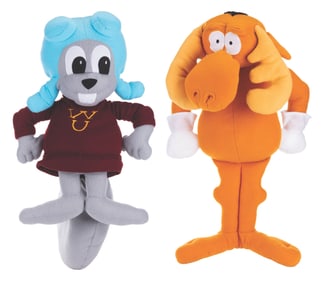 A Pair of Prototype Rocky and Bullwinkle Plushes.