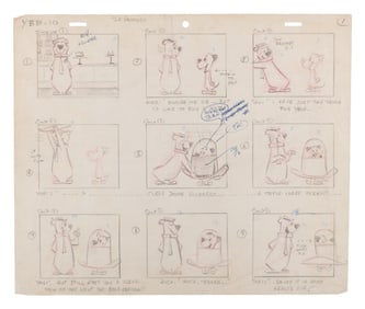 A Storyboard from “The Huckleberry Hound Show.