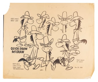 A Quick Draw McGraw Photostat Model Sheet.