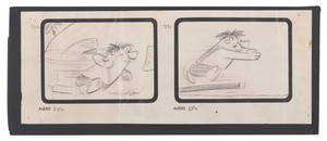 A Fred Flintstone Storyboard Panel from "The Swimming Pool."