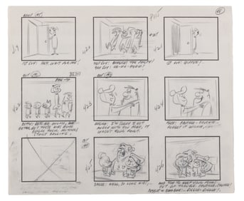 A Storyboard Page from "Pebbles' Birthday Party."