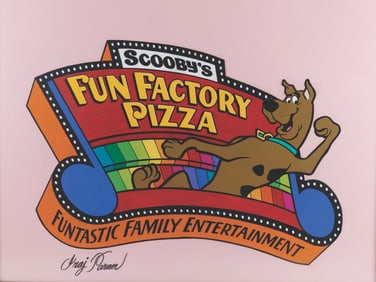 A “Scooby’s Fun Factory Pizza" Logo Recreation Cel.