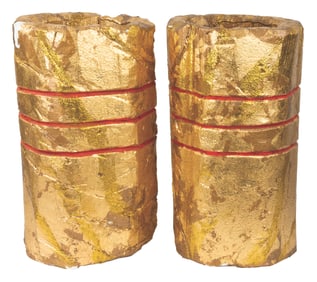 A Pair of “Flintstones" Casino Trash Can Props.