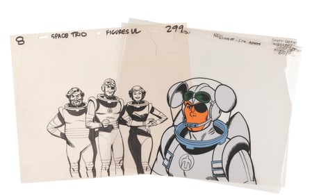 A “Space Angel" Multi-Layer Production Cel and Drawing.