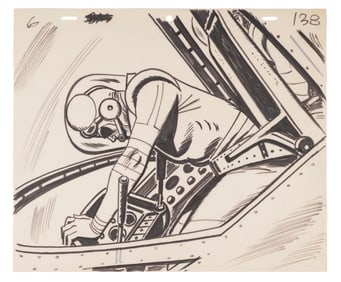 An Original Alex Toth "Space Angel" Production Drawing.