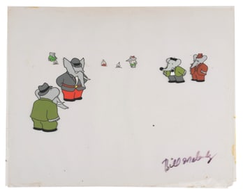 A Bill Melendez Signed “Babar the Elephant" Production Cel.