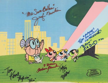 A Multi-Signed “Powerpuff Girls" Production Cel.