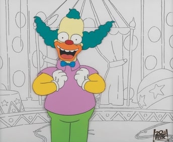 A Krusty the Clown Production Cel from “The Simpsons.