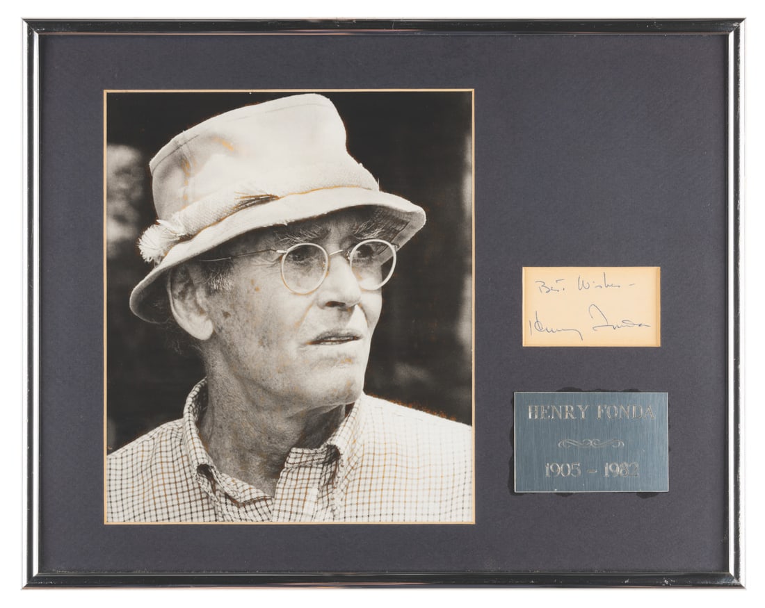 A Framed Henry Fonda Signature & Photo. (1 of 2)