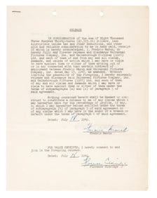 A Contract Release Signed by Fredric March & Florence Eldridge.