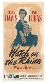 A "Watch on the Rhine" 3-Sheet Poster.