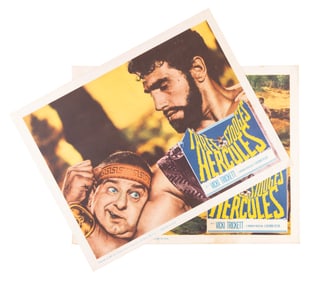 A Pair of "Three Stooges Meet Hercules" Lobby Cards.