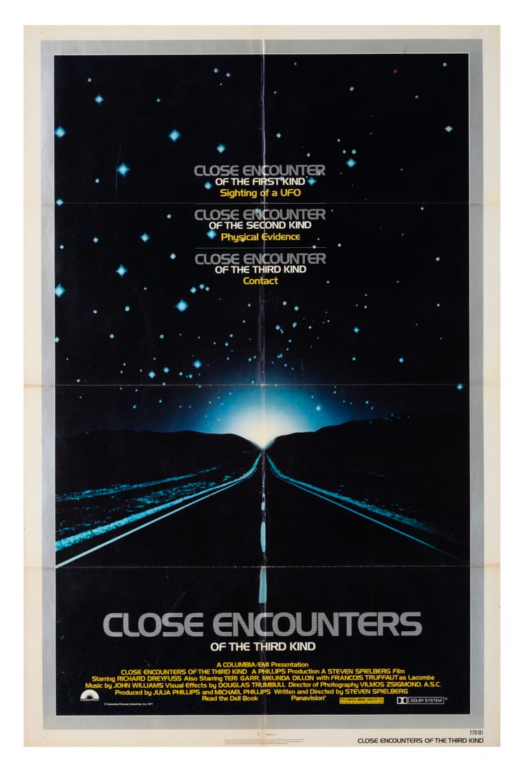 A "Close Encounters of the Third Kind" One-Sheet Poster. (1 of 1)