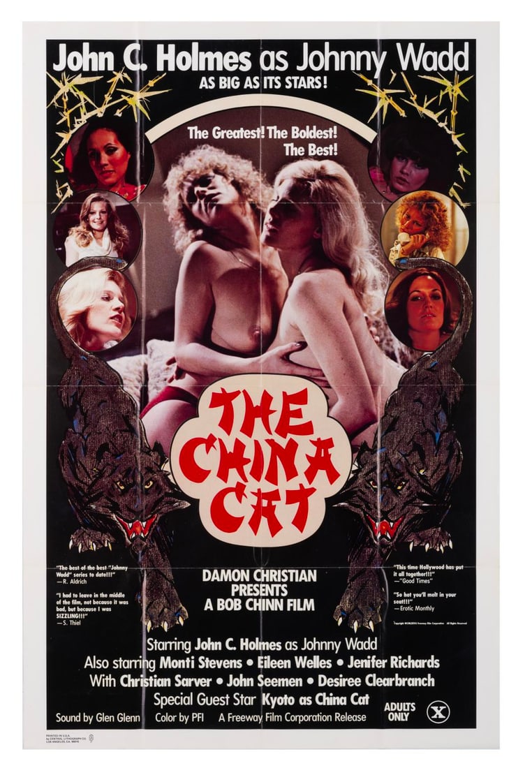 A "The China Cat" Poster.: (Freeway Film Corporation, 1978) A poster for the x-rated film “The China Cat,” directed by Bob Chinn. Measuring 27” x 41”, the poster is in good condition with typical wear to edg